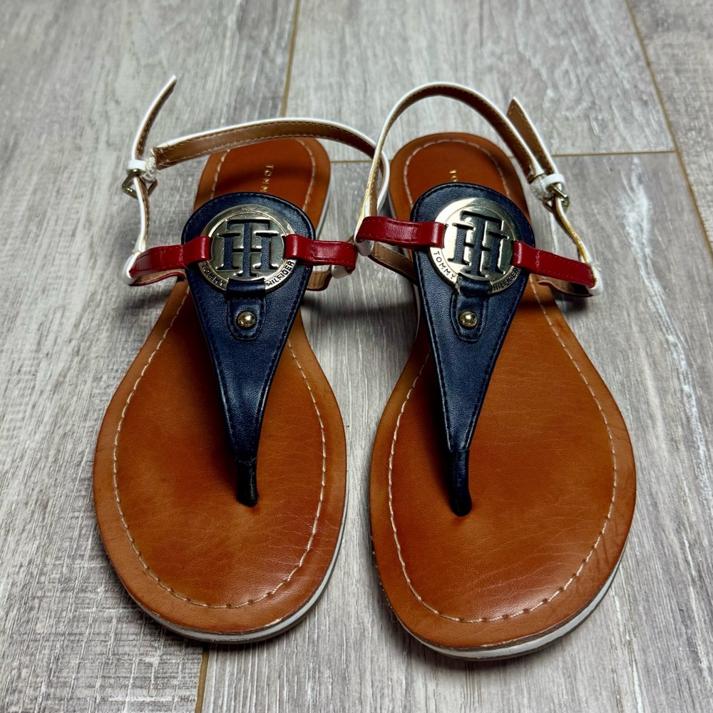Tommy Hilfiger Red and Navy Sandals